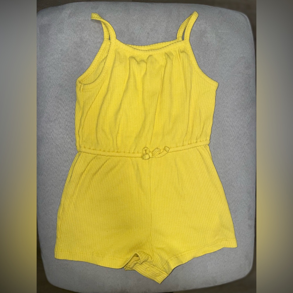 Yellow skinny strap one piece